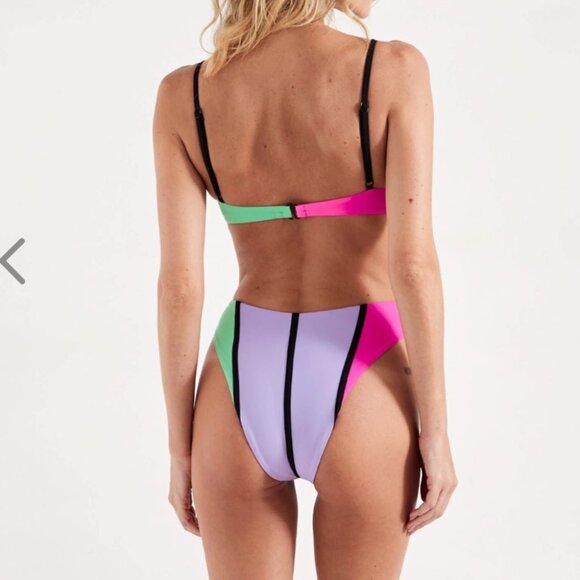 NWT OneOne Swimwear Bikini SET New 2024 Tokyo Ida Ignacia Small High Waisted - Picture 4 of 7